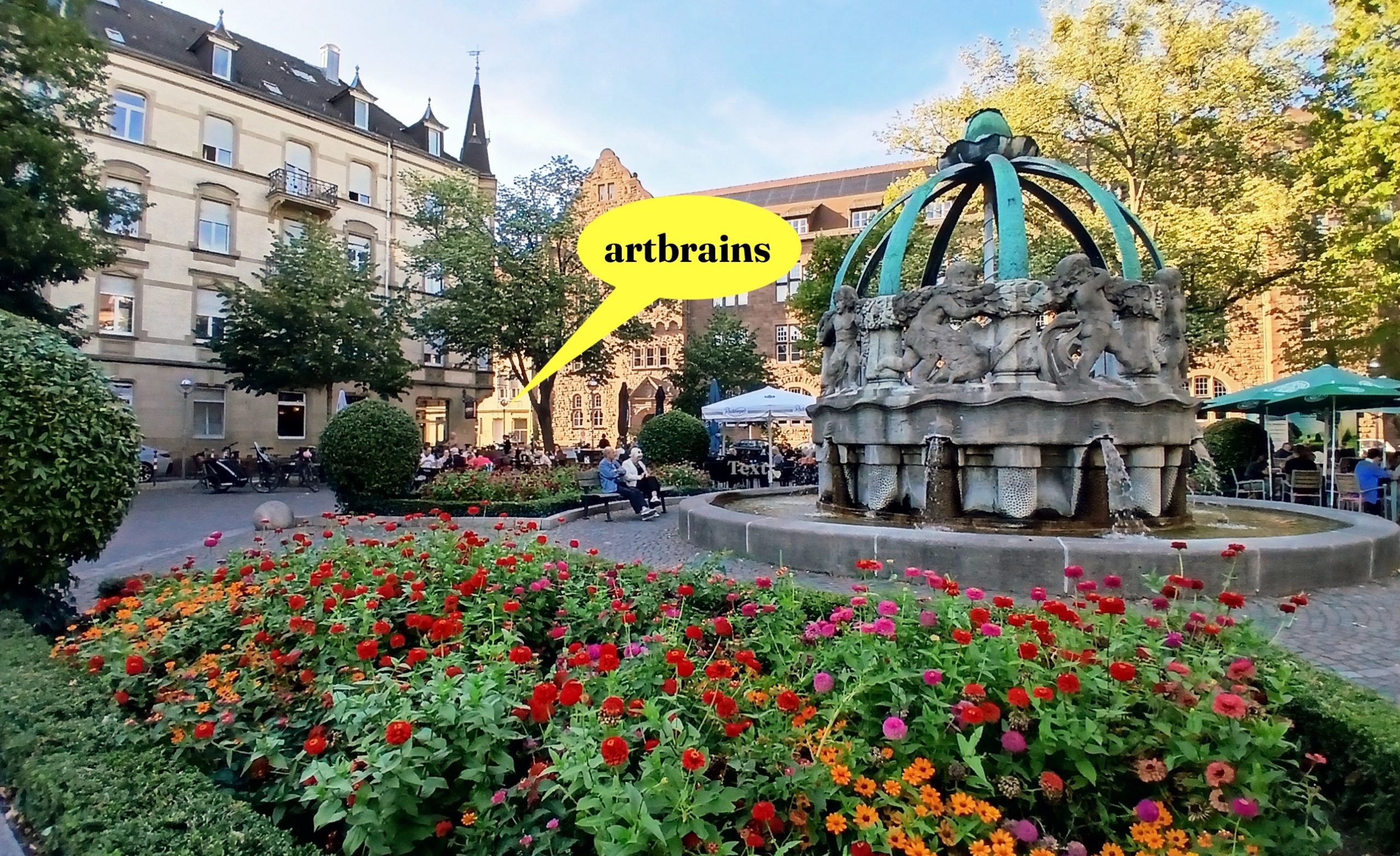 Gutenbergplatz Karlsruhe mit artbrains-Markierung